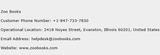 Zoo Books Phone Number Customer Service