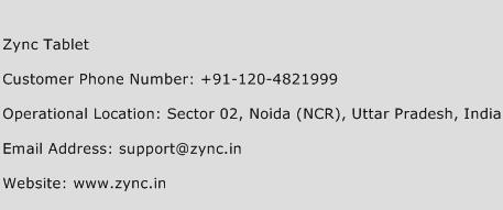 Zync Tablet Phone Number Customer Service
